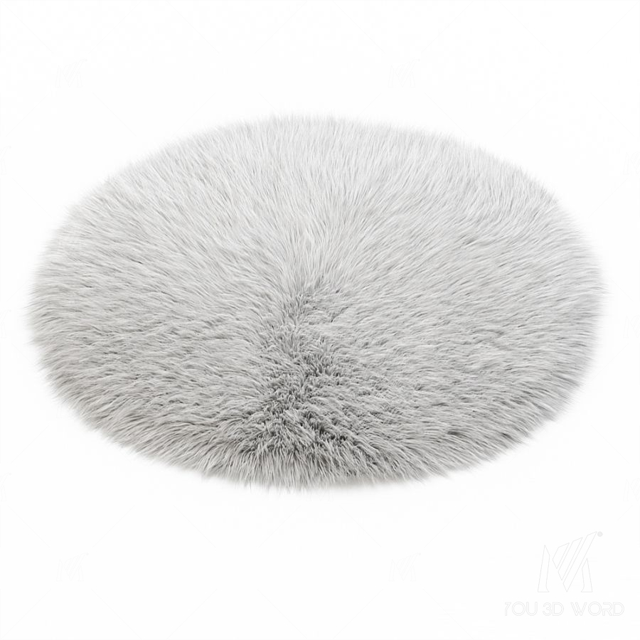 White round carpet fur